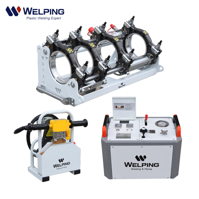 Máquina de soldadura de fusión de tuberías HDPE hidráulicas de alta gama WP160A PRO