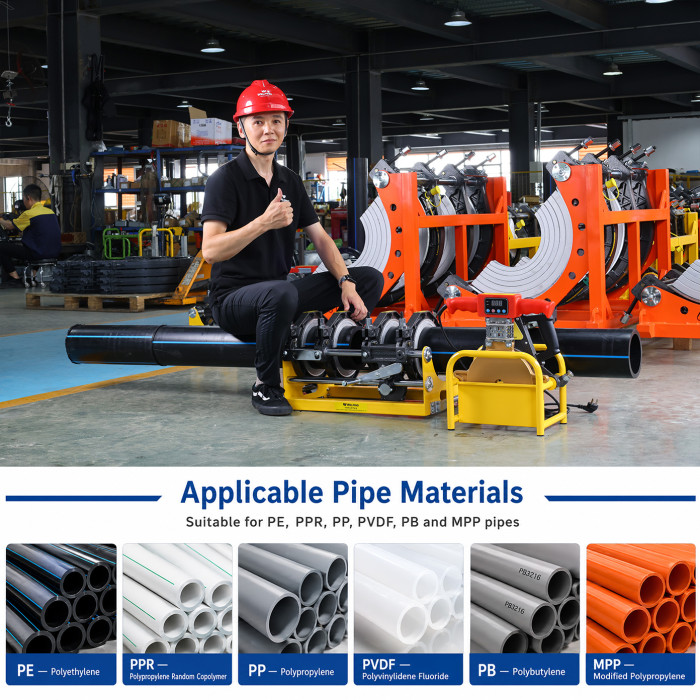 Máquinas de fusión a tope manuales serie C para tubos de PE/PP de 40 a 250 mm